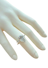 GIA Certified 4.00ct Pear-Shape With Baguette Diamond Platinum Engagement Ring