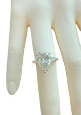 GIA Certified 4.00ct Pear-Shape With Baguette Diamond Platinum Engagement Ring