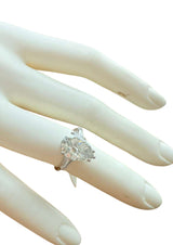 GIA Certified 4.00ct Pear-Shape With Baguette Diamond Platinum Engagement Ring