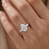 GIA Certified 4.00ct Pear-Shape With Baguette Diamond Platinum Engagement Ring