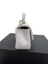 CHANEL Mini Rectangle With Handle Grey Lambskin Leather Bag Light Gold Hardware