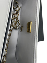 CHANEL Mini Rectangle With Handle Grey Lambskin Leather Bag Light Gold Hardware