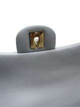 CHANEL Mini Rectangle With Handle Grey Lambskin Leather Bag Light Gold Hardware