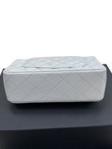 CHANEL Mini Rectangle With Handle Grey Lambskin Leather Bag Light Gold Hardware