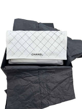 Chanel Lambskin Geometric Colorblock Medium Double Flap Red White