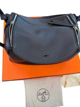 Hermes Lindy 26 Black Clemence Leather with Palladium Hardware Handbag