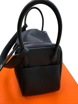 Hermes Lindy 26 Black Clemence Leather with Palladium Hardware Handbag