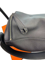 Hermes Lindy 26 Black Clemence Leather with Palladium Hardware Handbag