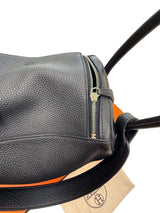 Hermes Lindy 26 Black Clemence Leather with Palladium Hardware Handbag