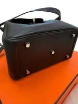 Hermes Lindy 26 Black Clemence Leather with Palladium Hardware Handbag