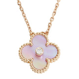 Van Cleef & Arpels Vintage Alhambra MOP Diamond Pendant Holiday Limited Edition