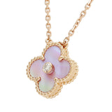 Van Cleef & Arpels Vintage Alhambra MOP Diamond Pendant Holiday Limited Edition