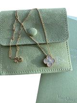 Van Cleef & Arpels Vintage Alhambra MOP Diamond Pendant Holiday Limited Edition