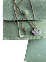 Van Cleef & Arpels Vintage Alhambra MOP Diamond Pendant Holiday Limited Edition