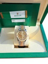 Rolex Datejust 36mm Champagne Diamond Dial Steel Gold Jubilee Watch 126233