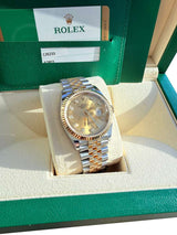 Rolex Datejust 36mm Champagne Diamond Dial Steel Gold Jubilee Watch 126233