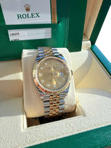 Rolex Datejust 36mm Champagne Diamond Dial Steel Gold Jubilee Watch 126233