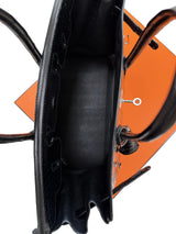 Hermes Birkin 35 Black Shiny Porosus Crocodile Palladium Hardware Handbag