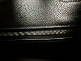 Hermes Birkin 35 Black Shiny Porosus Crocodile Palladium Hardware Handbag