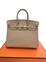 Hermes Birkin 25 Gris Tourterelle Togo Leather With Gold Hardware Handbag