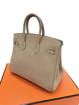 Hermes Birkin 25 Gris Tourterelle Togo Leather With Gold Hardware Handbag