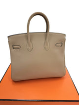 Hermes Birkin 25 Gris Tourterelle Togo Leather With Gold Hardware Handbag