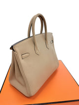 Hermes Birkin 25 Gris Tourterelle Togo Leather With Gold Hardware Handbag