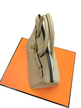 Hermes Birkin 25 Gris Tourterelle Togo Leather With Gold Hardware Handbag