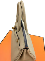 Hermes Birkin 25 Gris Tourterelle Togo Leather With Gold Hardware Handbag