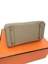 Hermes Birkin 25 Gris Tourterelle Togo Leather With Gold Hardware Handbag