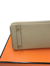 Hermes Birkin 25 Gris Tourterelle Togo Leather With Gold Hardware Handbag