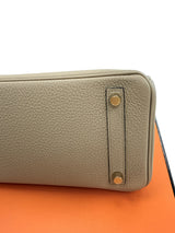 Hermes Birkin 25 Gris Tourterelle Togo Leather With Gold Hardware Handbag