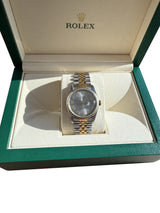 Rolex Datejust 36mm Grey Dial Gold Steel Jubilee Bracelet Men's Watch 16233