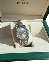 Rolex Datejust 36mm Grey Dial Gold Steel Jubilee Bracelet Men's Watch 16233