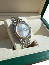 Rolex Datejust 36mm Grey Dial Gold Steel Jubilee Bracelet Men's Watch 16233