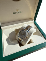 Rolex Datejust 36mm Grey Dial Gold Steel Jubilee Bracelet Men's Watch 16233