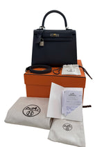 Hermès Kelly Sellier 25 Ardoise Epsom Leather Electrum Hardware Handbag