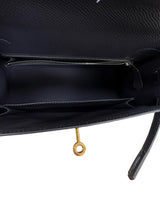 Hermès Kelly Sellier 25 Ardoise Epsom Leather Electrum Hardware Handbag