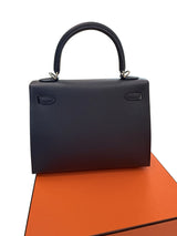 Hermès Kelly Sellier 25 Ardoise Epsom Leather Electrum Hardware Handbag
