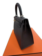 Hermès Kelly Sellier 25 Ardoise Epsom Leather Electrum Hardware Handbag