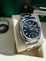 Rolex Datejust Black Dial Steel Smooth Bezel Watch 126200 (New 2026 Stickers)