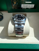 Rolex Datejust Black Dial Steel Smooth Bezel Watch 126200 (New 2026 Stickers)