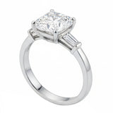 GIA Certified Natural 2.52ct Cushion Cut Diamond Platinum Engagement Ring