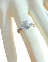 GIA Certified Natural 2.52ct Cushion Cut Diamond Platinum Engagement Ring