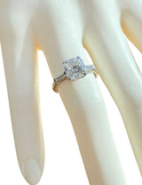 GIA Certified Natural 2.52ct Cushion Cut Diamond Platinum Engagement Ring
