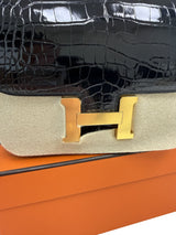 Hermès Constance Mini Black Alligator Leather With Gold hardware Handbag