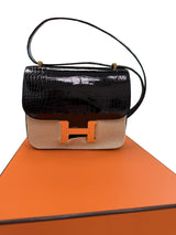 Hermès Constance Mini Black Alligator Leather With Gold hardware Handbag
