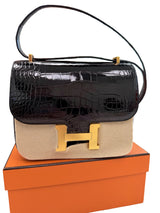 Hermès Constance Mini Black Alligator Leather With Gold hardware Handbag