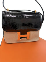 Hermès Constance Mini Black Alligator Leather With Gold hardware Handbag