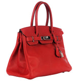 Hermes Birkin 30 Rouge Casaque Red Epsom Leather With Palladium Hardware Handbag